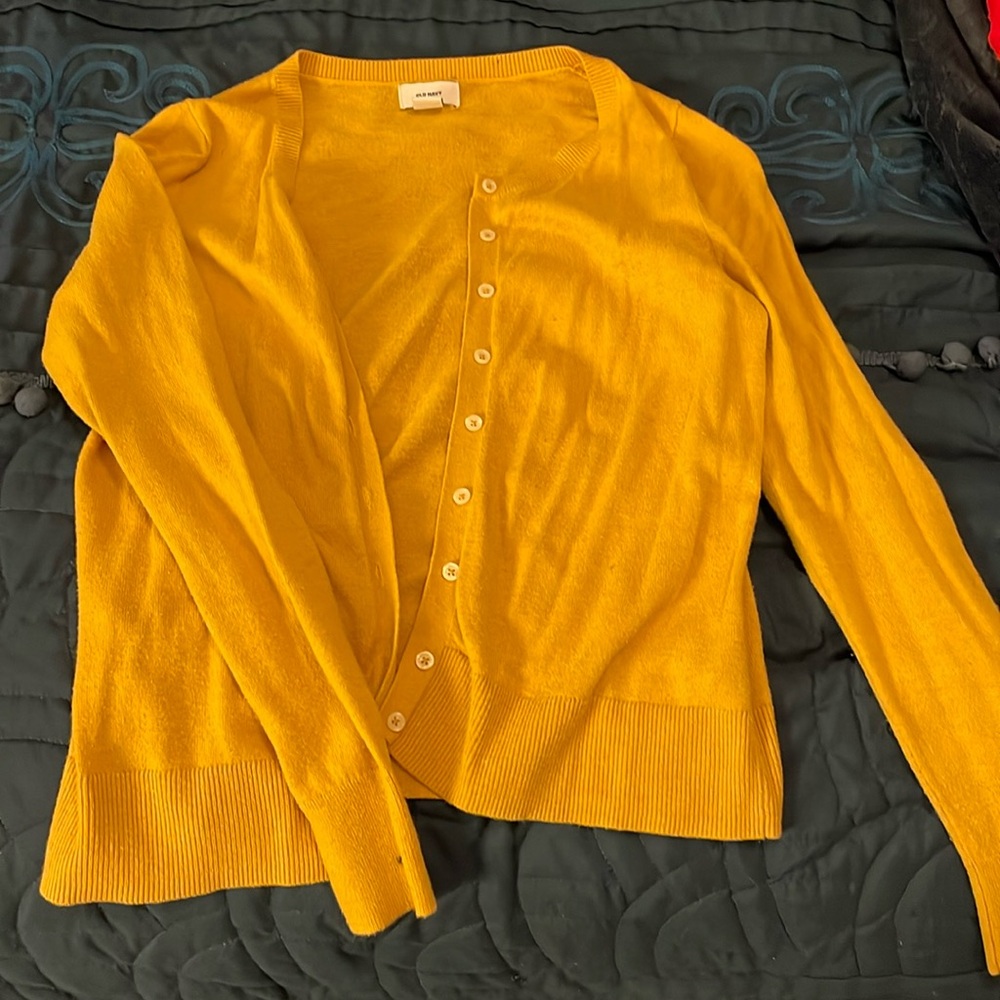 Mustard yellow cardigan